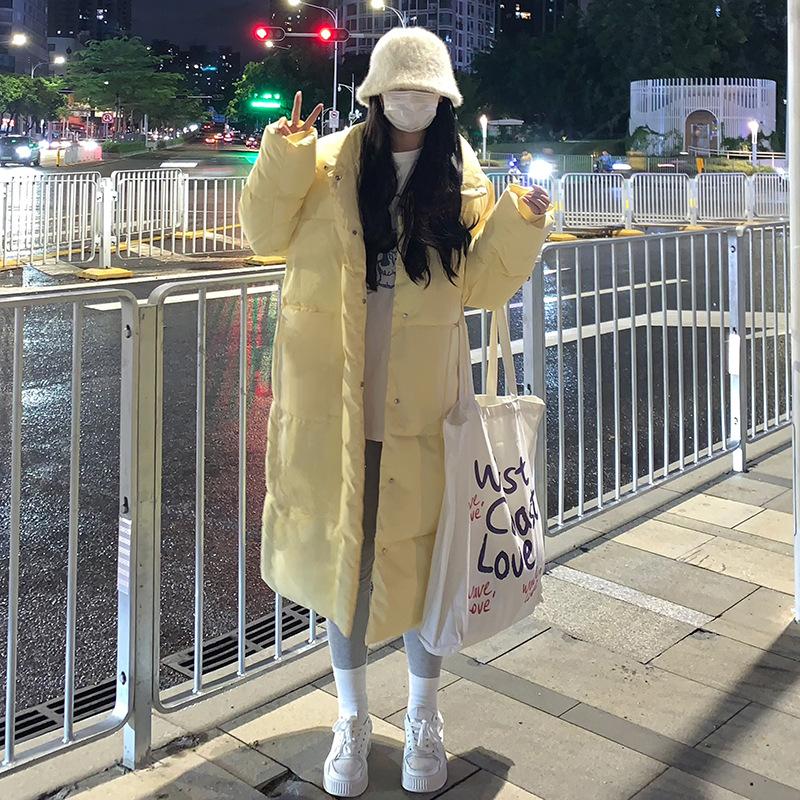 Down Jacket Women's Long Over-the-knee Winter New Korean Style Loose Cotton Jacket Thickened Bread Jacket for Women