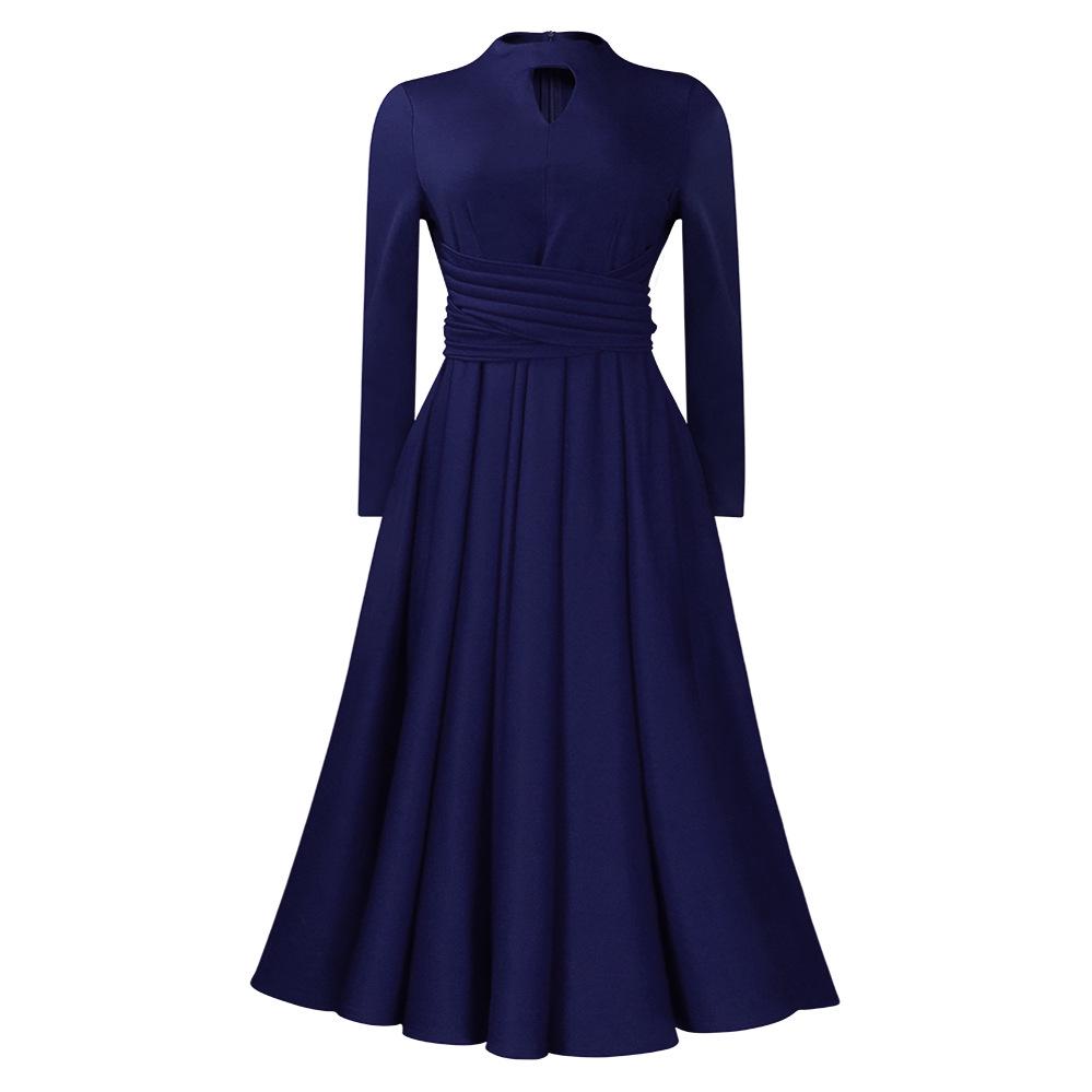 

Elegant D3252 Plus Size Pleated African Skirt Dress 2XL темно-синий