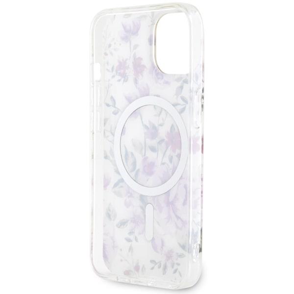 Etui do iPhone 14 Plus Guess Flower MagSafe Przezroczyste
