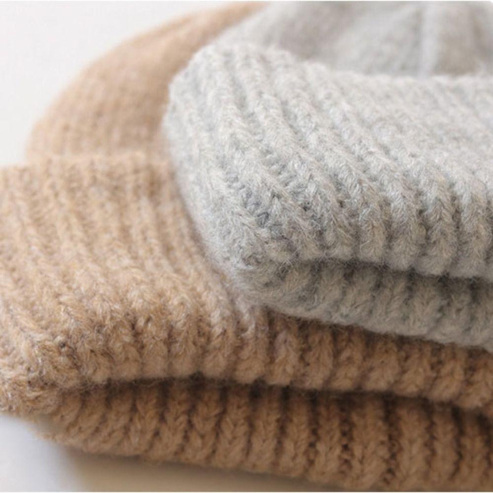 Wool Hat Knitted Hat Warm Cap Knit Beanie Cute Crochet Basin Cap  Autumn