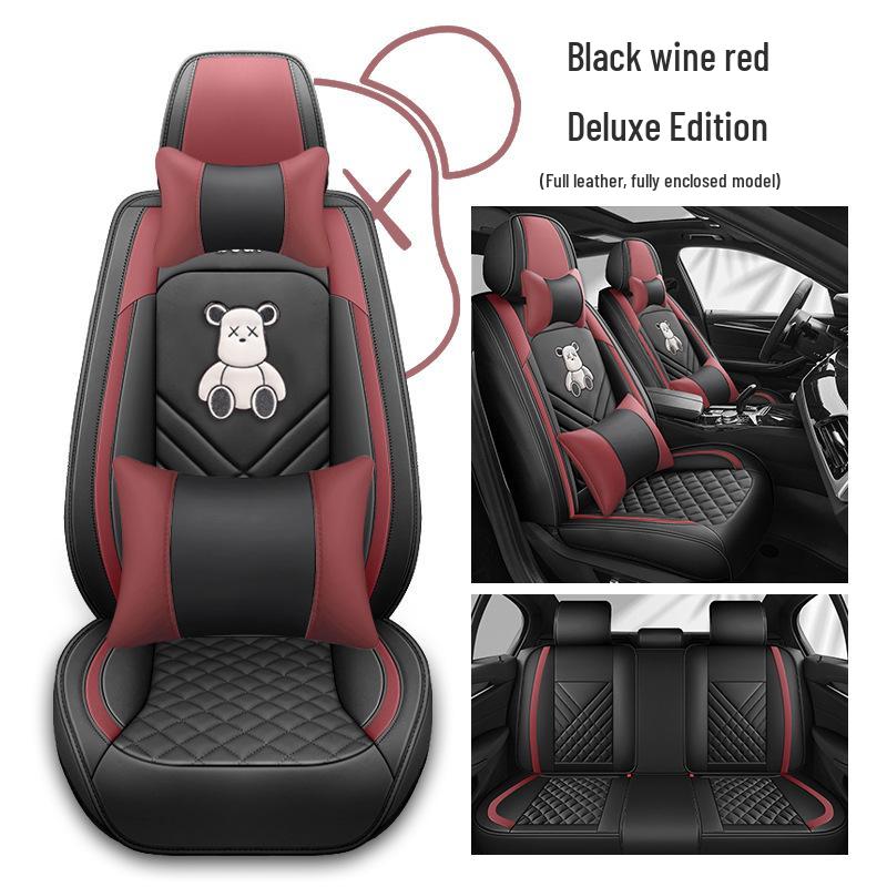 Universal Full Coverage Leather Car Seat Cover - Breathable, All-Season Cushion