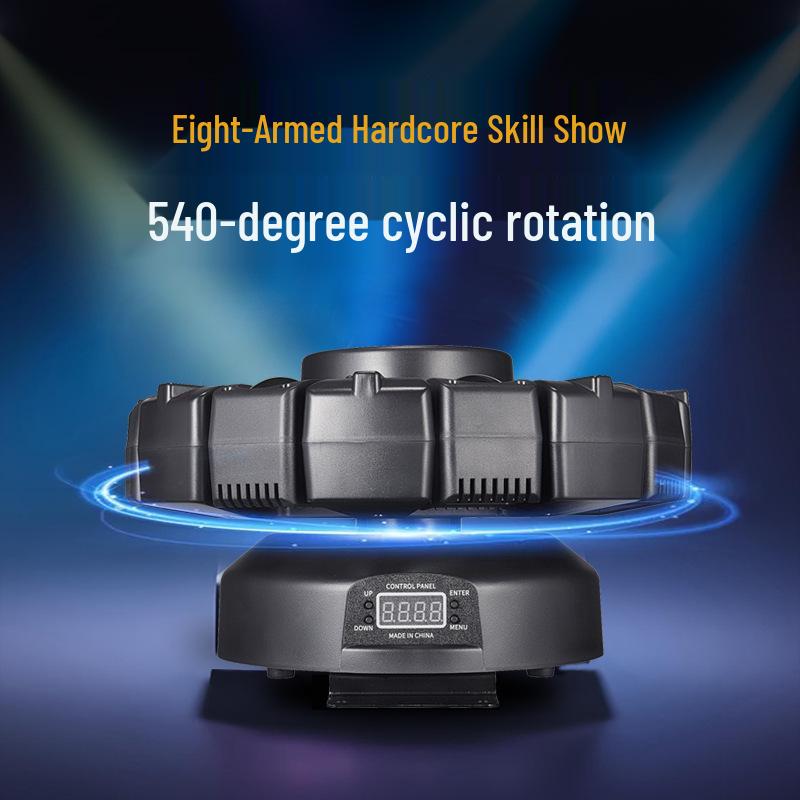 Eight Arms KTV Disco Light: Sound-Controlled Rotating LED Stage Lighting
