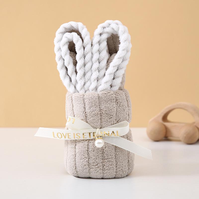 Coral Fleece Rabbit Towels - Perfect for Weddings, Birthdays, and Kindergarten Openings.