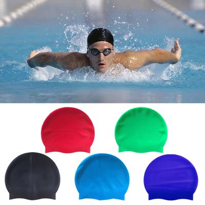 Swim Cap Elastic Put On Easily Silicone Silicone Swimcap Long Hair for Training
