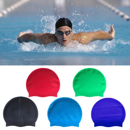 Gorro de Natación Elástico Fácil de Poner Silicona Gorro de Natación de Silicona para Pelo Largo para Entrenamiento