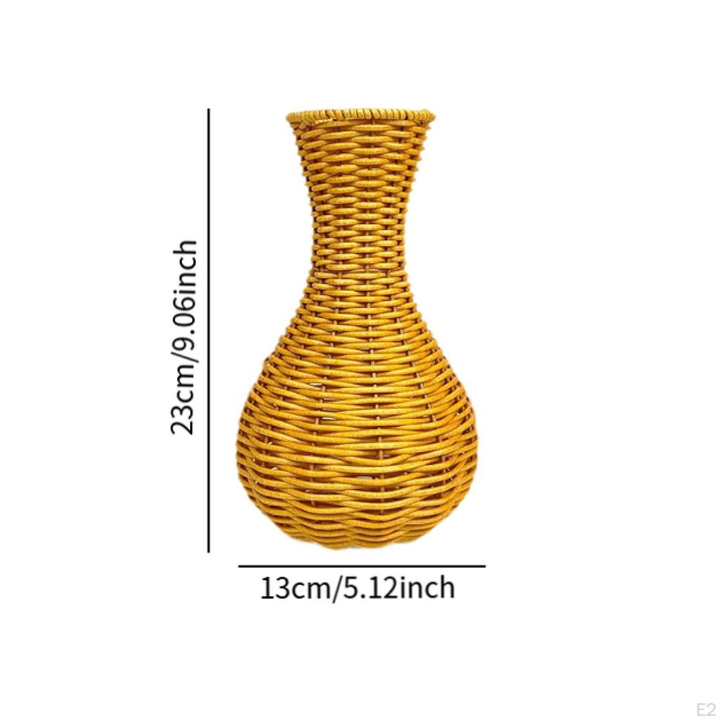 Woven Flower Vase Boho Tabletop Lightweight Plant Holder Floral Arrangement for Indoor Desktop