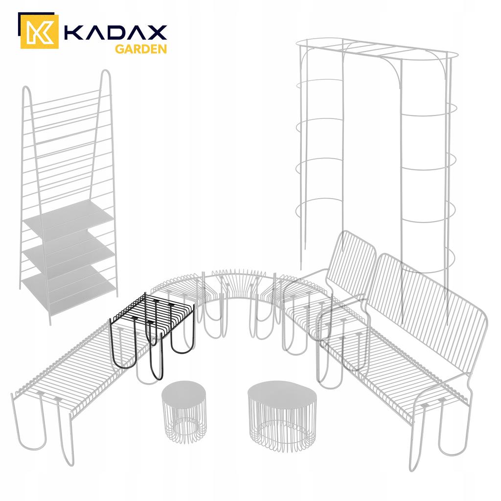 KADAX Gartenbank Parkbank Metall 50cm