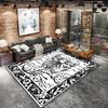 Black White Animals Pattern Square Carpet,Area Rug,Carpet Rug for Living Room Bedroom Sofa Playroom Decor,Non-slip Floor Mat,Holiday Birthday Gifts