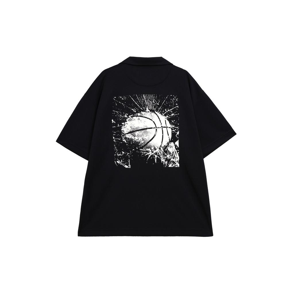 Nike Solid Color Logo Polo Collar Short Sleeve Casual Shirt Men Tops Black FB6985-010