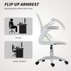 Breathable Mesh Office Chair, Ergonomic Swivel Computer Chair with Flip-up Armrests, Lumbar Back Support for Home/Office, White