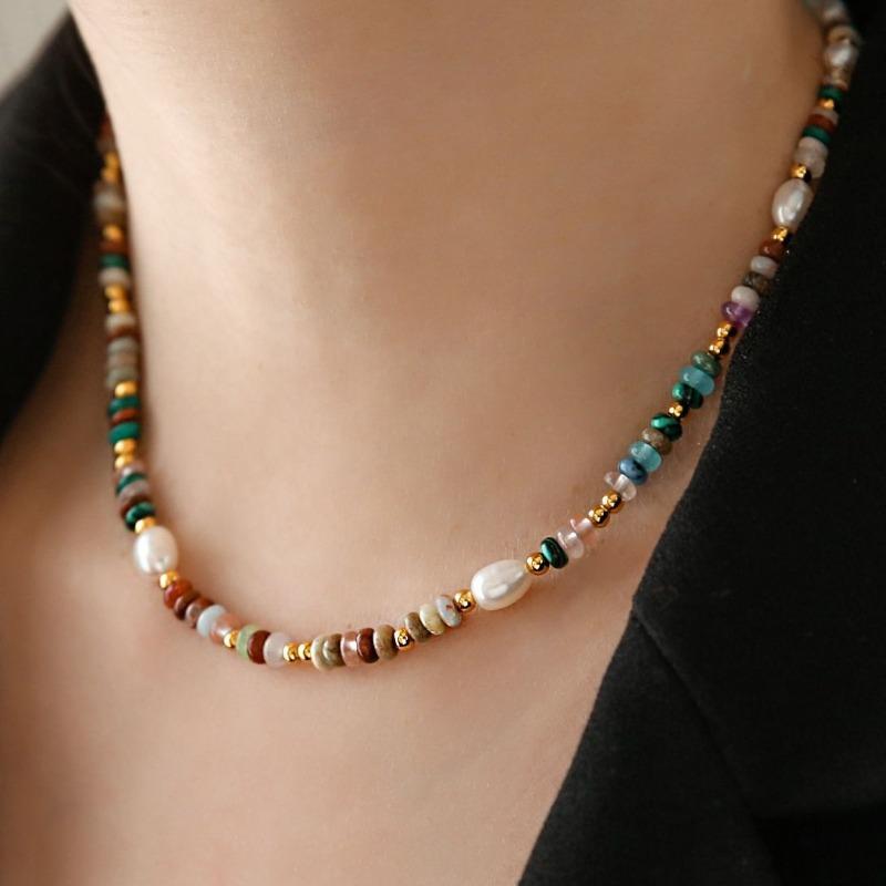 Exclusive, Low-key, Luxurious, Retro Beaded Necklace for Women, Collar Chain, Neck Chain, Gift
