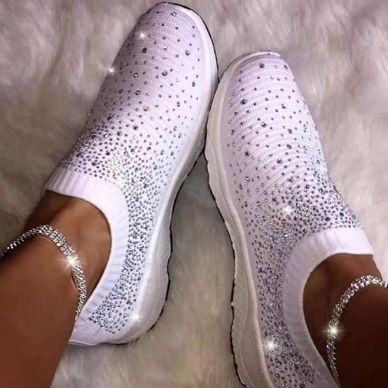 

Casual new fashion autumn with diamond medium heel flat heel women s single shoe size independent station 43 рожевий