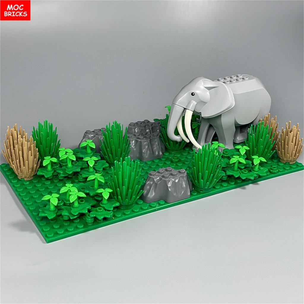 MY OWN CREATION Blocks Animal War Elephant Habitat Thick Forest Grassland Desert Ancient Battle Scene Assembled Building Blocks Children Playthings