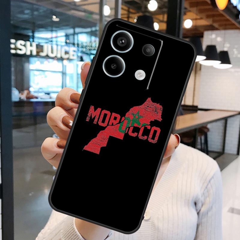 Morocco Map Flag Case For Xiaomi Redmi Note 15 Pro Plus 10 11 12 13 14 Pro Redmi 15 15C 10C 12C 13C 14C Cover