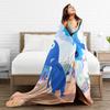 Blue Pikmin Super Warm Blanket  Students Plush Throw Blanket Fluffy Couch Chair Flannel Bedspread Sofa Bed Cover