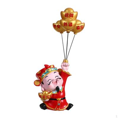 God of Wealth Statue Decorative Figurine Collectibles Cute Tabletop Ornament Sculpture for Office