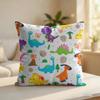 Dinosaura Pattern Cushion Cover Silky Short Plush Invisible Zipper Dustproof Sofa Pillow Case For Home Decor