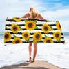 Sunflower Beach Towel Yellow Flower Butterfly Sunset Towel King Size Soft Quick Dry Bath Towel for Travel Bathroom Camping Sport