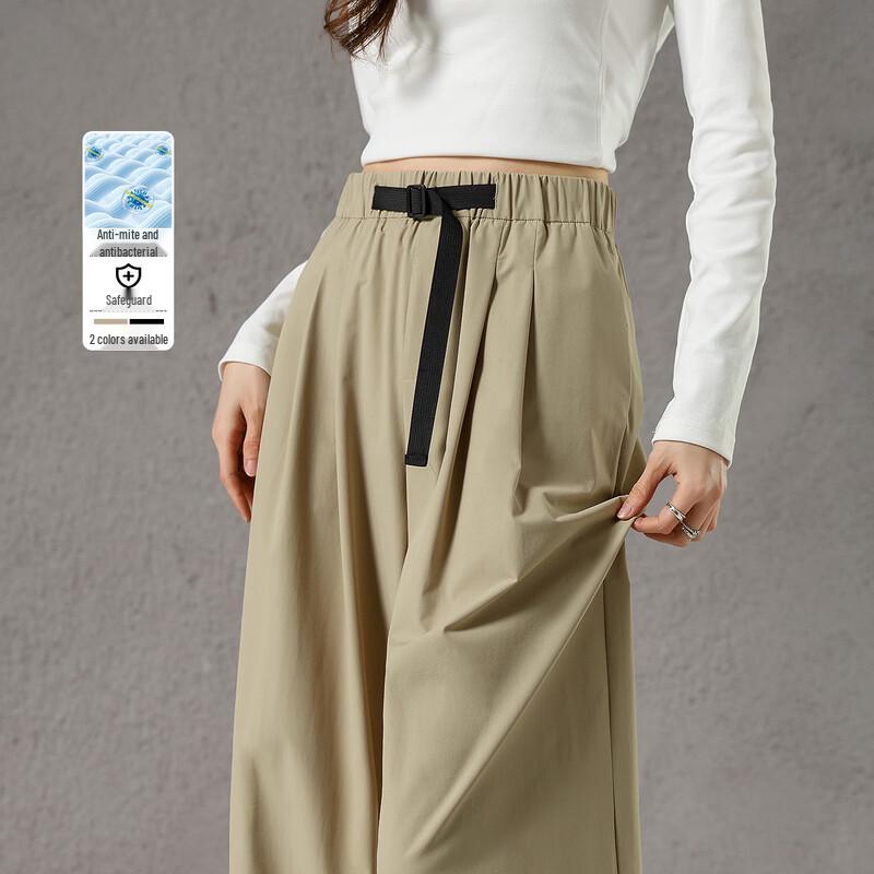 Women s Anti-Mite High-Waisted Pleated Straight Casual Pants L