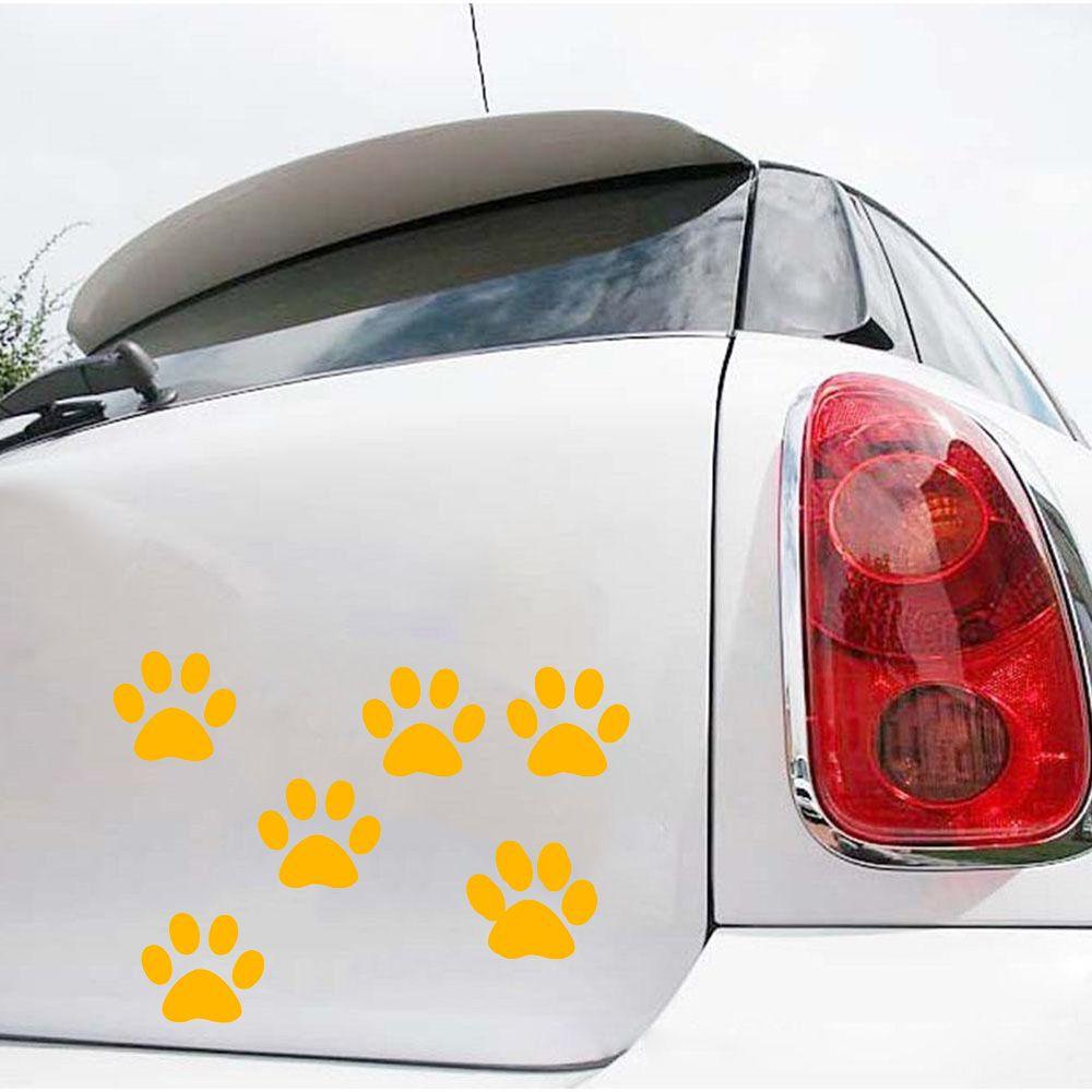 4Pcs Car Sticker Funny Cute Dog Paw Sticker Foot Prints Footprint Decal Animal Stickers Vinyl Motorcycle Auto Decoration Decal
