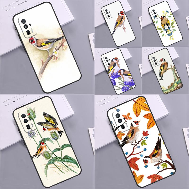 European Goldfinch Case For Xiaomi 13 14 15 Ultra 11T 12T 13T 14T Pro POCO X7 Pro X3 X5 X6 F5 F6 M6 Pro Funda
