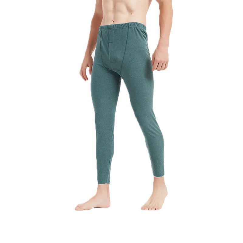 Pánské bezešvé sametové hřejivé kalhoty nadměrné velikosti slim fit - zimní bavlněná vlněná základní vrstva