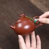 130ml Creative Yixing Purple Clay Teapots Handmade Eggplant Pot Raw Ore Zhu Mud Kettle With Infuser Zisha Tea Set Cha Supplies