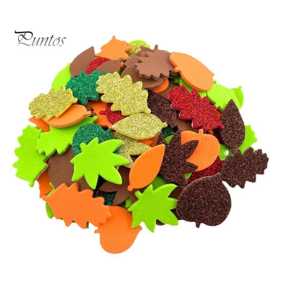 

500 шт. пенопластовых наклеек, самоклеящиеся блестящие наклейки в виде кленового листа, осенние наклейки для детей, сделай сам, принадлежности для вечеринок на День благодарения, украшение урожая 500pcs