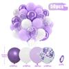12inch 50pcs Purple Blue Pink Latex Balloons with Confetti, Suitable for Weddings, Birthdays, Trendy Parties, Bridal Showers