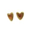 Elegant 2026 European & American Stainless Steel Heart Resin Stud Earrings - Retro French Style