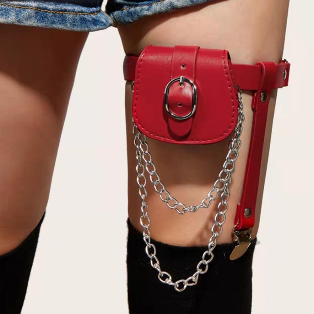 

Goth Sexy Thigh Harness Chain Leg Ring leg Stockings Bondage Belt Leg Bag Garter Belt Girl Style C