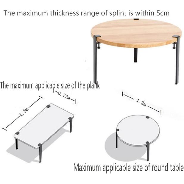 4 Stück Metall-Tischklemmenbeine,Verstellbare Kaffeetischbeine,F-Form Esstischfuß,Eisen Werkbankstützbeine,DIY Bartische Beine,Kein Bohren Design,mit