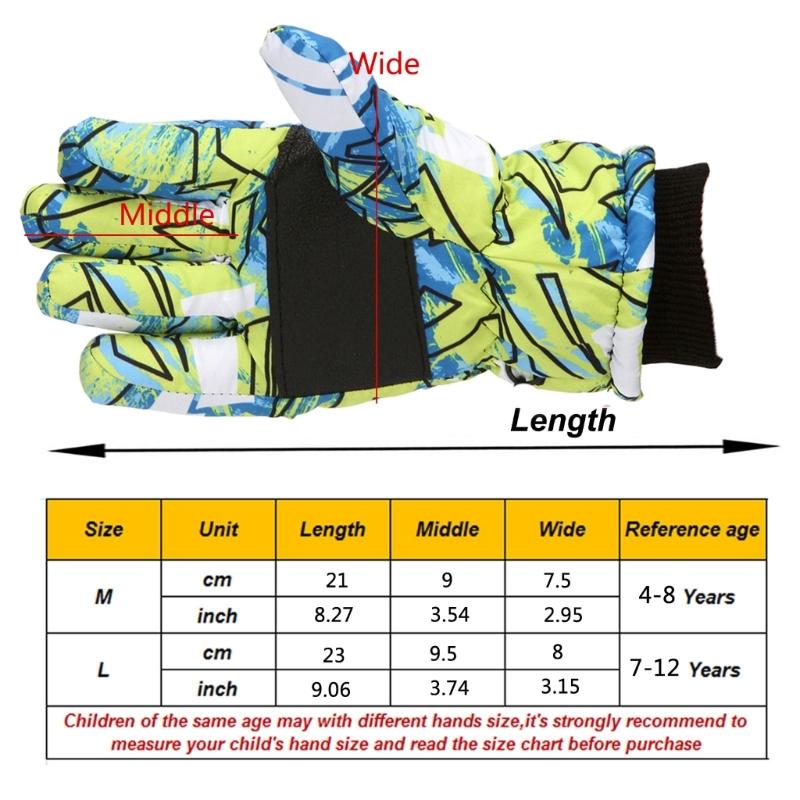 Ski Winter Non-slip Thicken Warm Outdoor Waterproof Children Ski Gloves Snow Mitten Warm Gloves