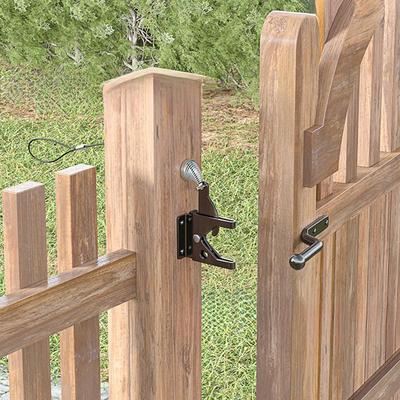 Metal Self-Locking Gate Latch Heavy Duty Spring Cable Pull Fence Gate Latch with Bolt Automatic Slam Catch