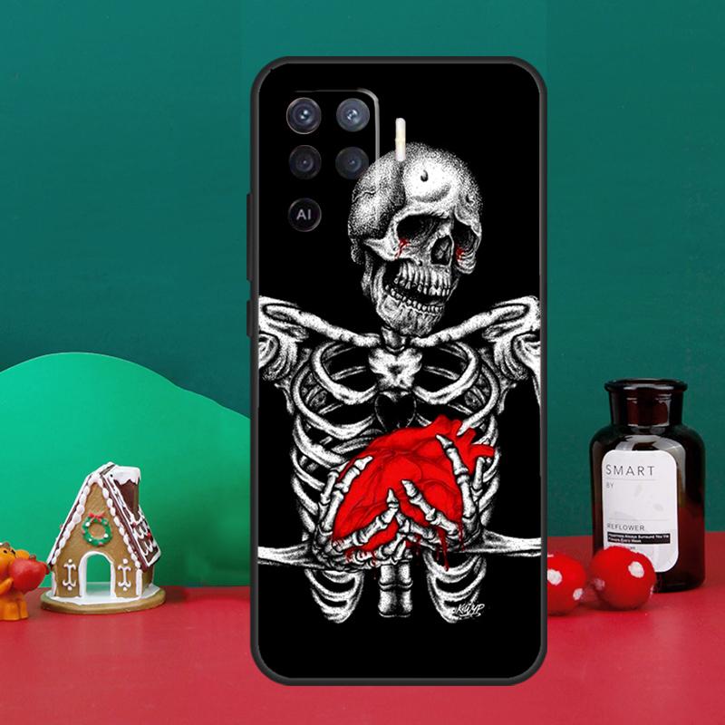 Gothic Fashion Skull For OPPO A54 A74 A94 A57S A53S A58 A78 A98 A16 A76 A96 A15 A17 A77 A5 A9 A52 A72 A79 Case