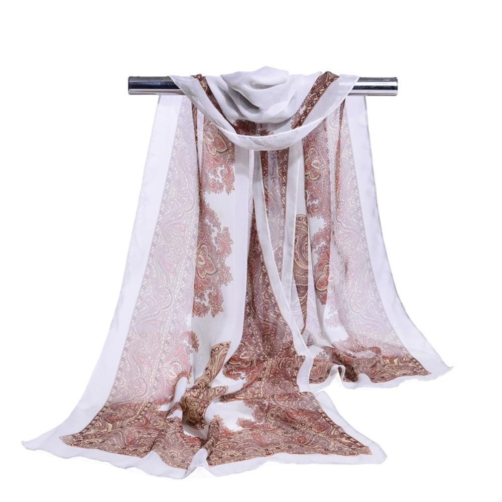 160*50cm Long Wrap Shawl Sunscreen Beach Gauze Scarf Elegant Chiffon Scarf for Women