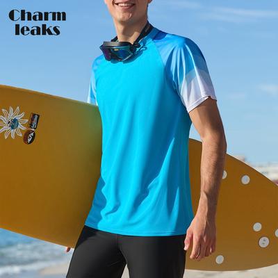 Pánské rychleschnoucí triko proti oděru UPF 50+ Rash Guard Prodyšné Strečové tričko s krátkým rukávem