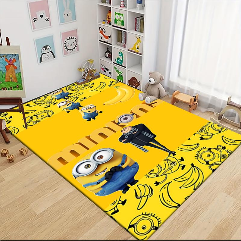 Minions Bananas Adventure Carpet Rug Soft Washable Antislip Home Living Room Sofa Mats Personalized Christmas Rug