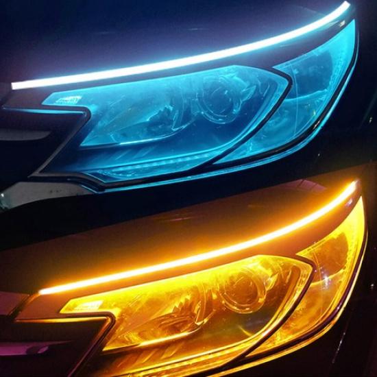 2x 60cm Car Daytime Running Light LED Strip Turn Signal Lamp Flexible Waterproof