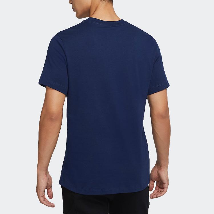Nike T Shirts Men's Space Blue Crew Neck Moderate Straight Fit CV2111-492