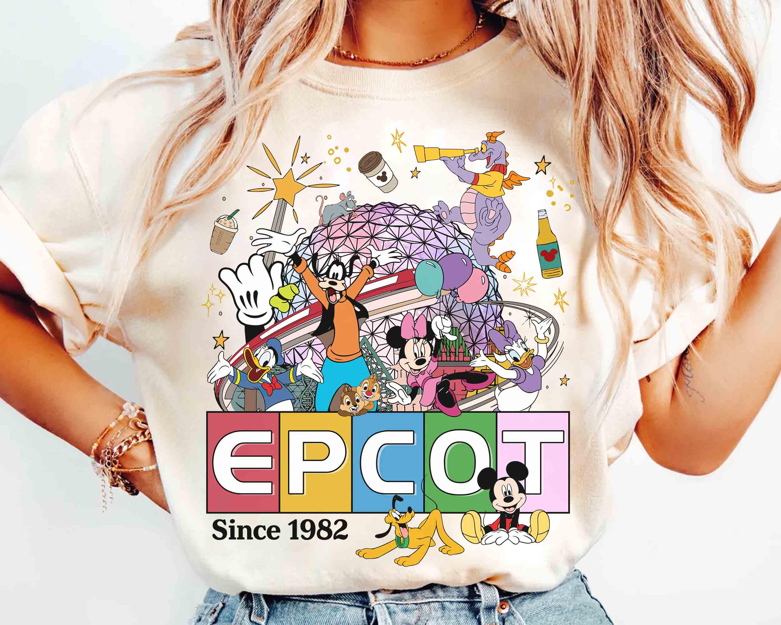 Mickey  Friends Epcot Center Since 1982 Shirt   Epcot World Tour Tee Epcot Travel Around The World Family Gifts S