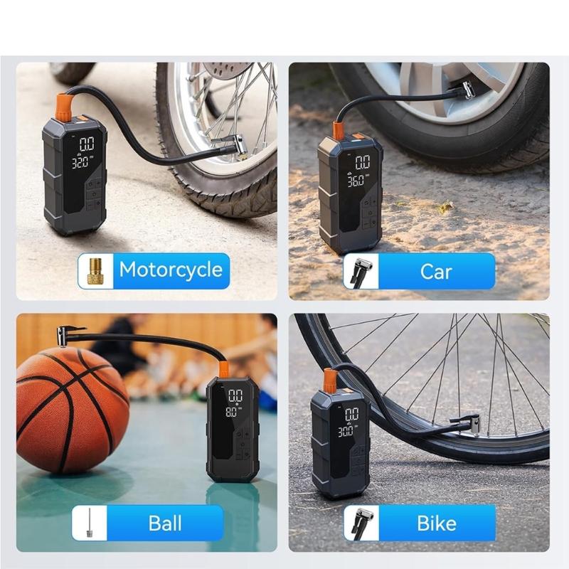 Portable Car Jump Starter with Air Compressor & LED LightJump Starter Power for 12V Vehicles Emergency Tire Inflation