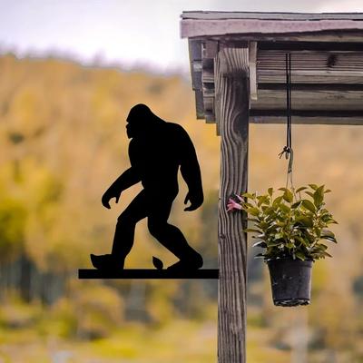 1pc Add a Touch of Nature To Your Garden with Iron Silhouette Gorilla Branch Insert – Unique Wall Art Decoration