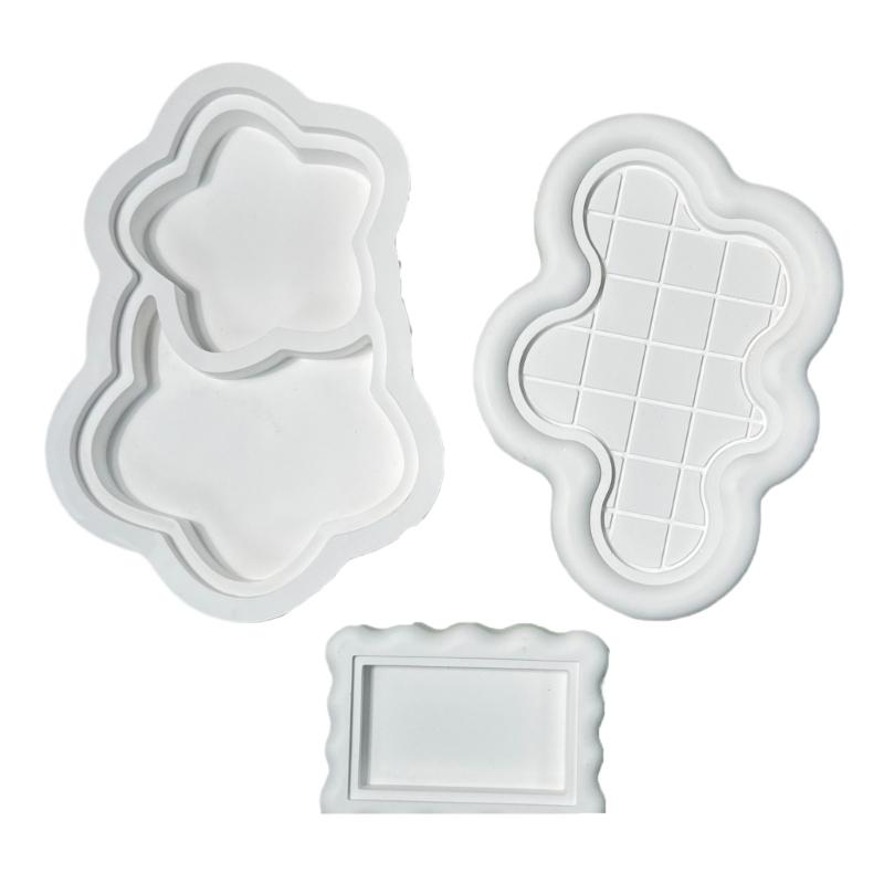 Resin Trays Making Mould Easy to Clean Silicone Casting Mold Handmade Saucer Accessory Mould for DIY Enthusiasts