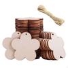 100 Wooden Tags, Gift Tags with Jute String, Unfinished Blank Wood Pieces for DIY Crafts,