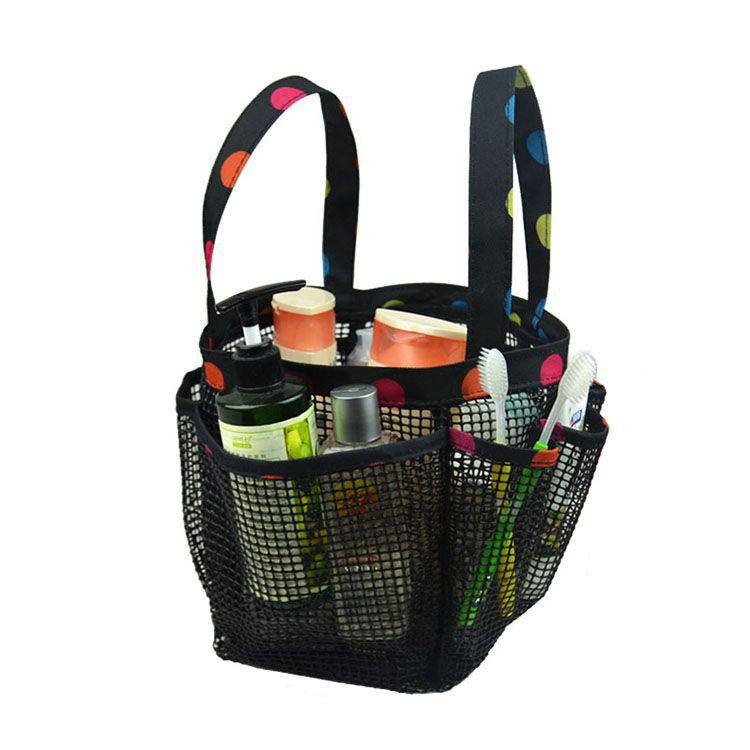 Foldable Mesh Toiletry Tote: Portable Shower and Swimming Storage Basket