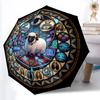 Cyber Sheep Kingdom Pattern Umbrella, Portable and Foldable Design, 8 Ribs, a Casual Accessory for Halloween, Christmas, and Birthday Gifts.
