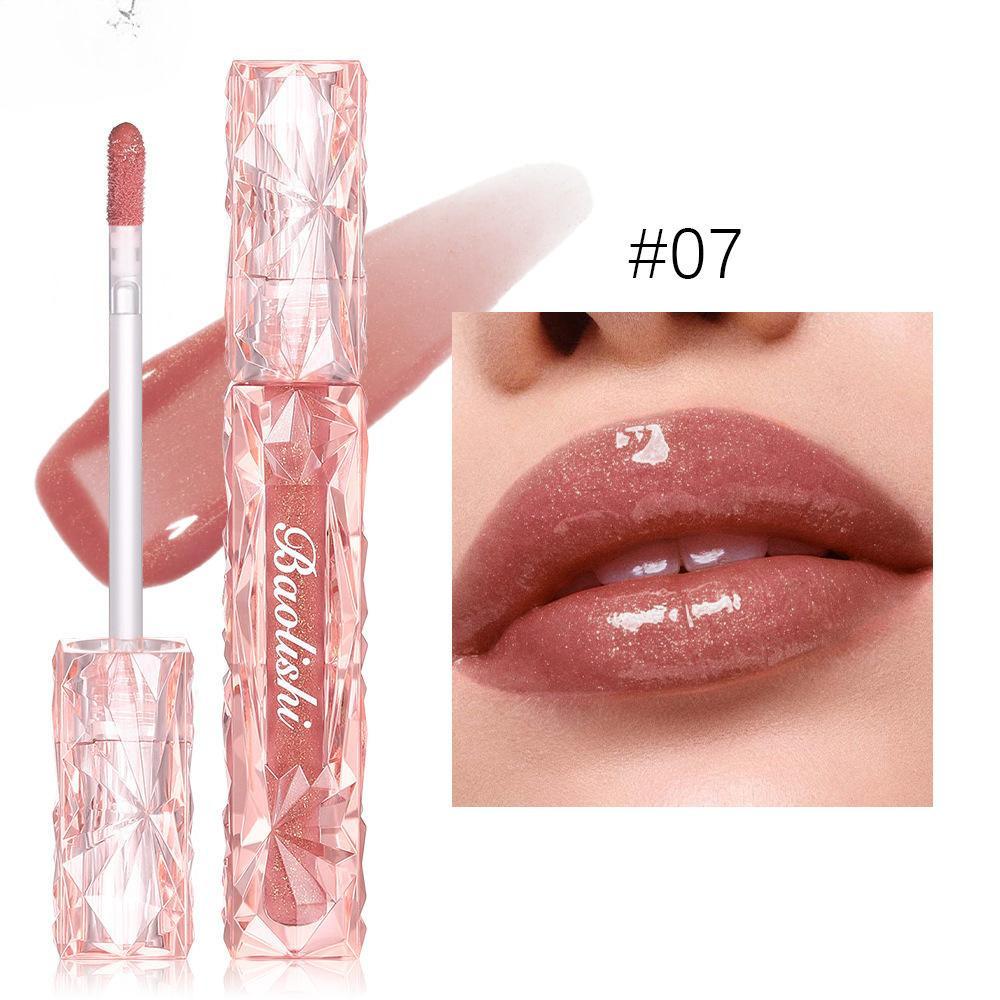Glitzernder Lipgloss, Spiegel, Wasserglanz, Lipglasur, Antihaft-Becher, wasserdicht, perlmuttartiger, feuchtigkeitsspendender Lippenbalsam