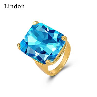 Lindon Classic Copper Alloy Zircon Ring Ladies Jewelry Wedding Promise Party Gift