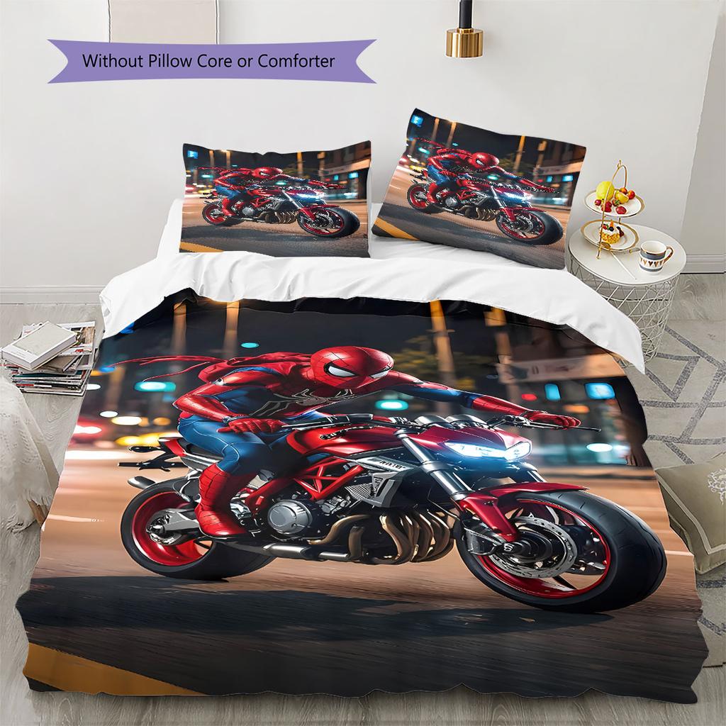 Spider-Man Superhero Series Bedroom Three-Piece Duvet Cover Bedding Set (1*Duvet Cover + 2*Pillowcase, Without Core)